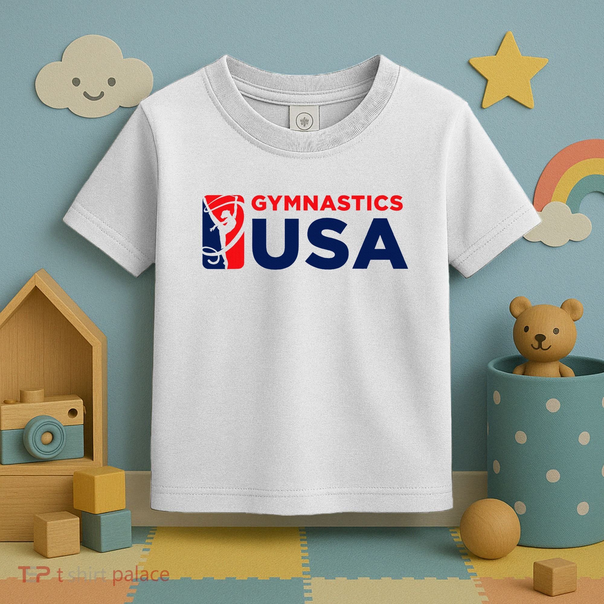 Gymnastics Usa Support The T.E.A.M. U.S.A Flag Toddler T-Shirt