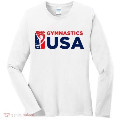 Gymnastics Usa Support The T.E.A.M. U.S.A Flag Women's Long Sleeve Shirt