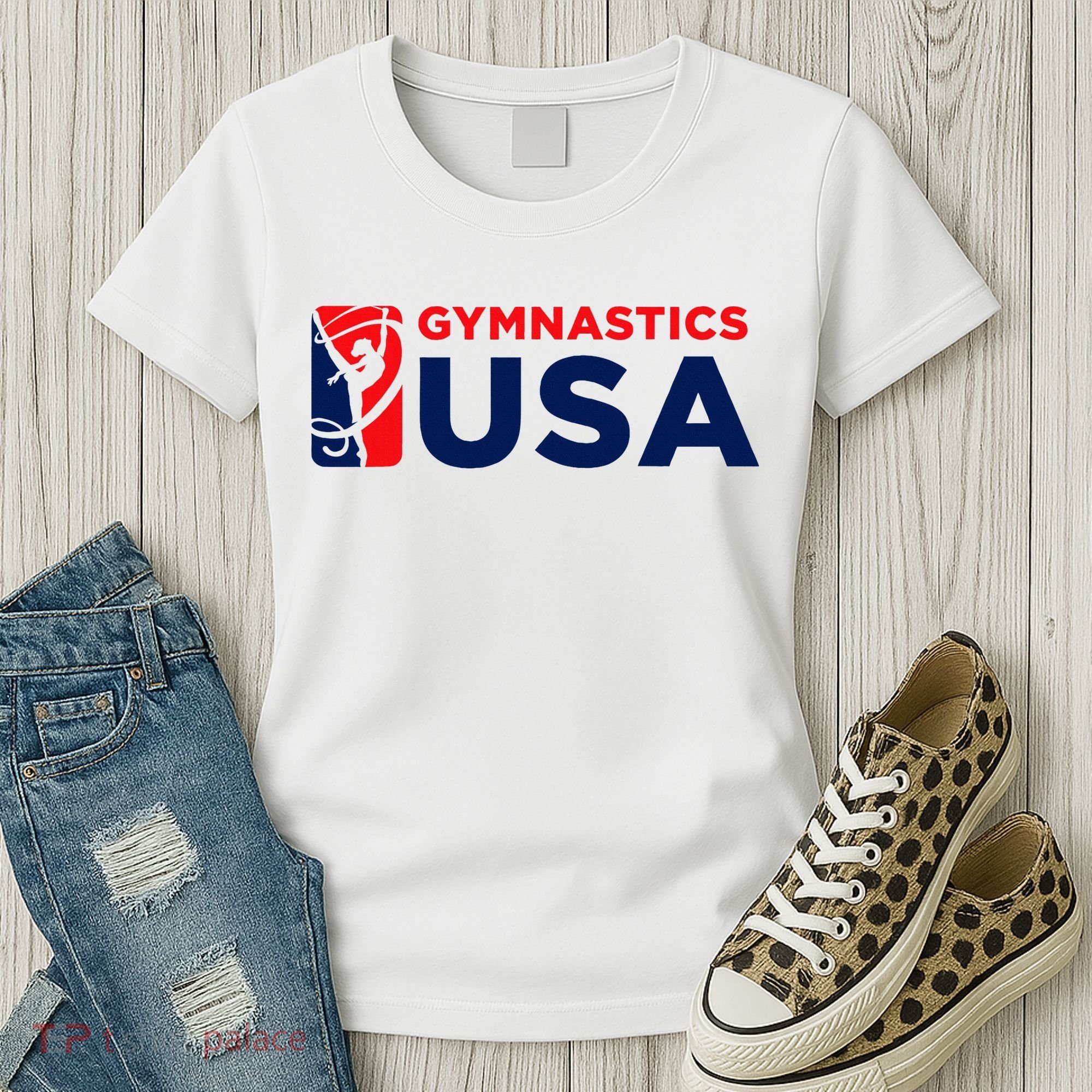 Gymnastics Usa Support The T.E.A.M. U.S.A Flag Women's T-Shirt