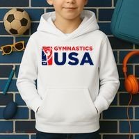 Gymnastics Usa Support The T.E.A.M. U.S.A Flag Kids Hoodie thumb 2