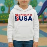 Gymnastics Usa Support The T.E.A.M. U.S.A Flag Kids Hoodie thumb 3
