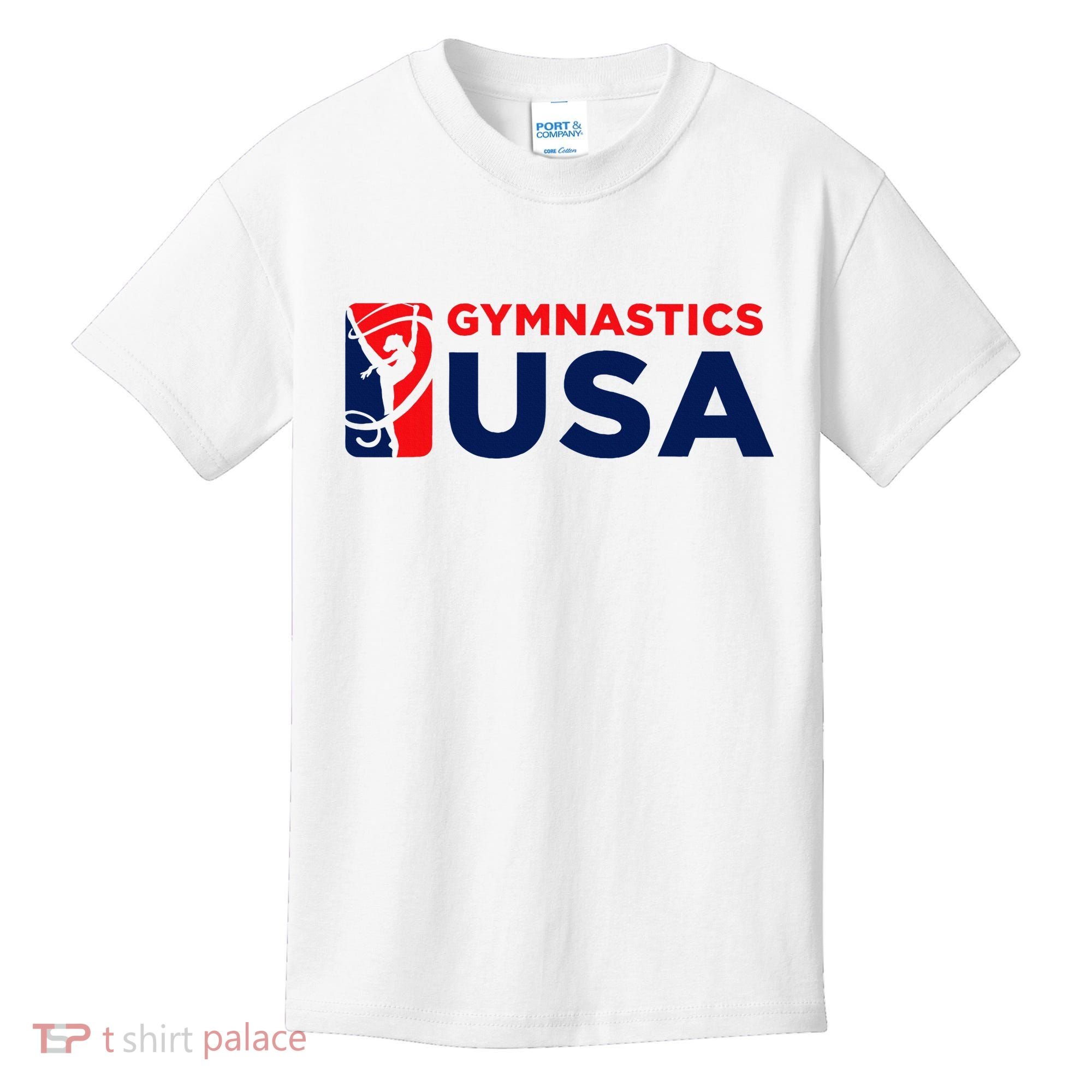 Gymnastics Usa Support The T.E.A.M. U.S.A Flag Kids T-Shirt