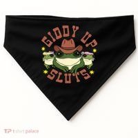 Giddy Up Sluts Funny Western Cow Ranch Rodeo Frog USA-Made Doggie Bandana thumb 0