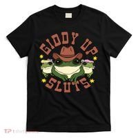 Giddy Up Sluts Funny Western Cow Ranch Rodeo Frog T-Shirt thumb 0