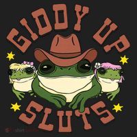 Giddy Up Sluts Funny Western Cow Ranch Rodeo Frog Beanie thumb 2