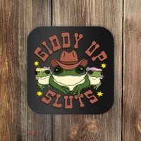 Giddy Up Sluts Funny Western Cow Ranch Rodeo Frog Coaster thumb 0