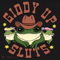 Giddy Up Sluts Funny Western Cow Ranch Rodeo Frog Women's Hoodie thumb 2