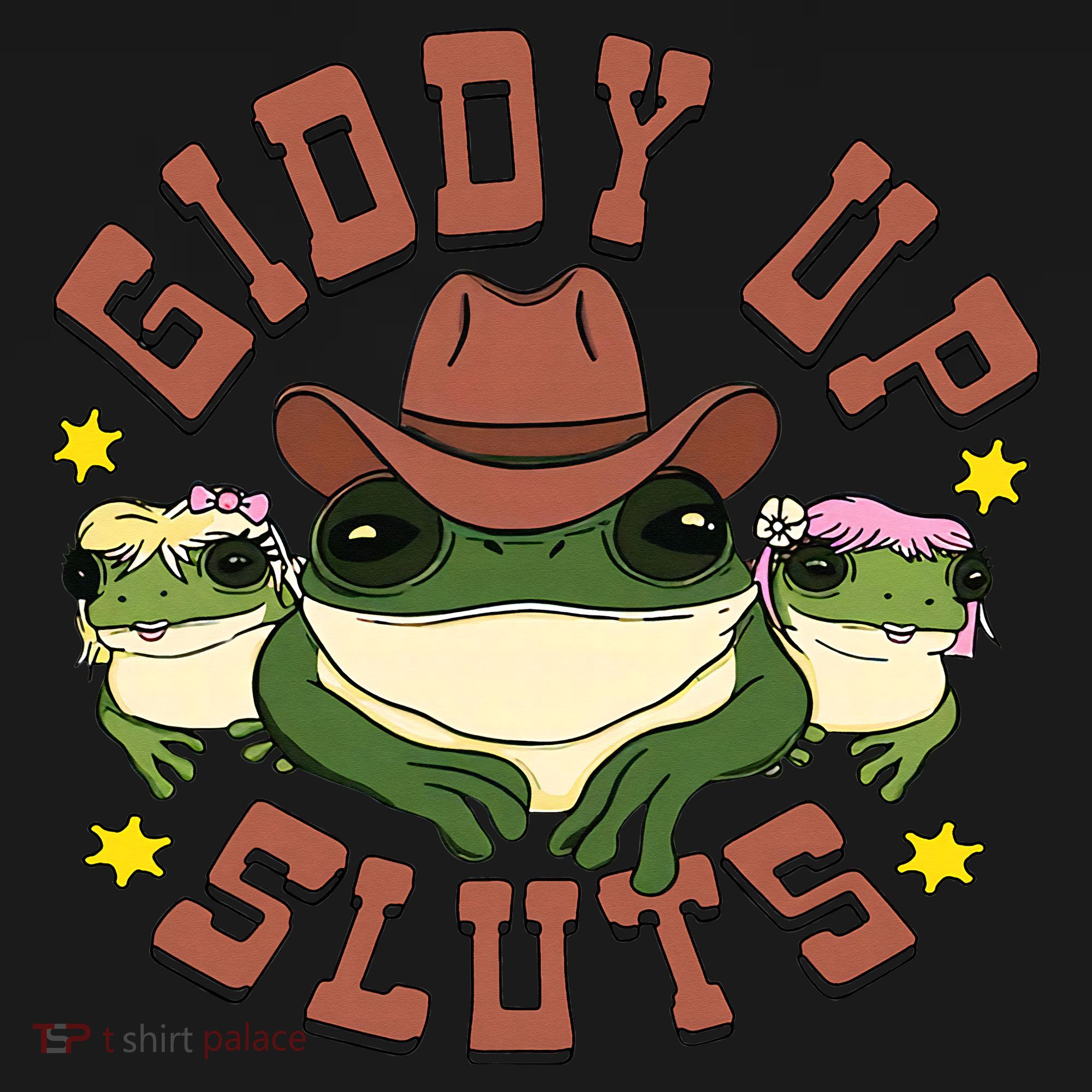 Giddy Up Sluts Funny Western Cow Ranch Rodeo Frog Women's Hoodie
