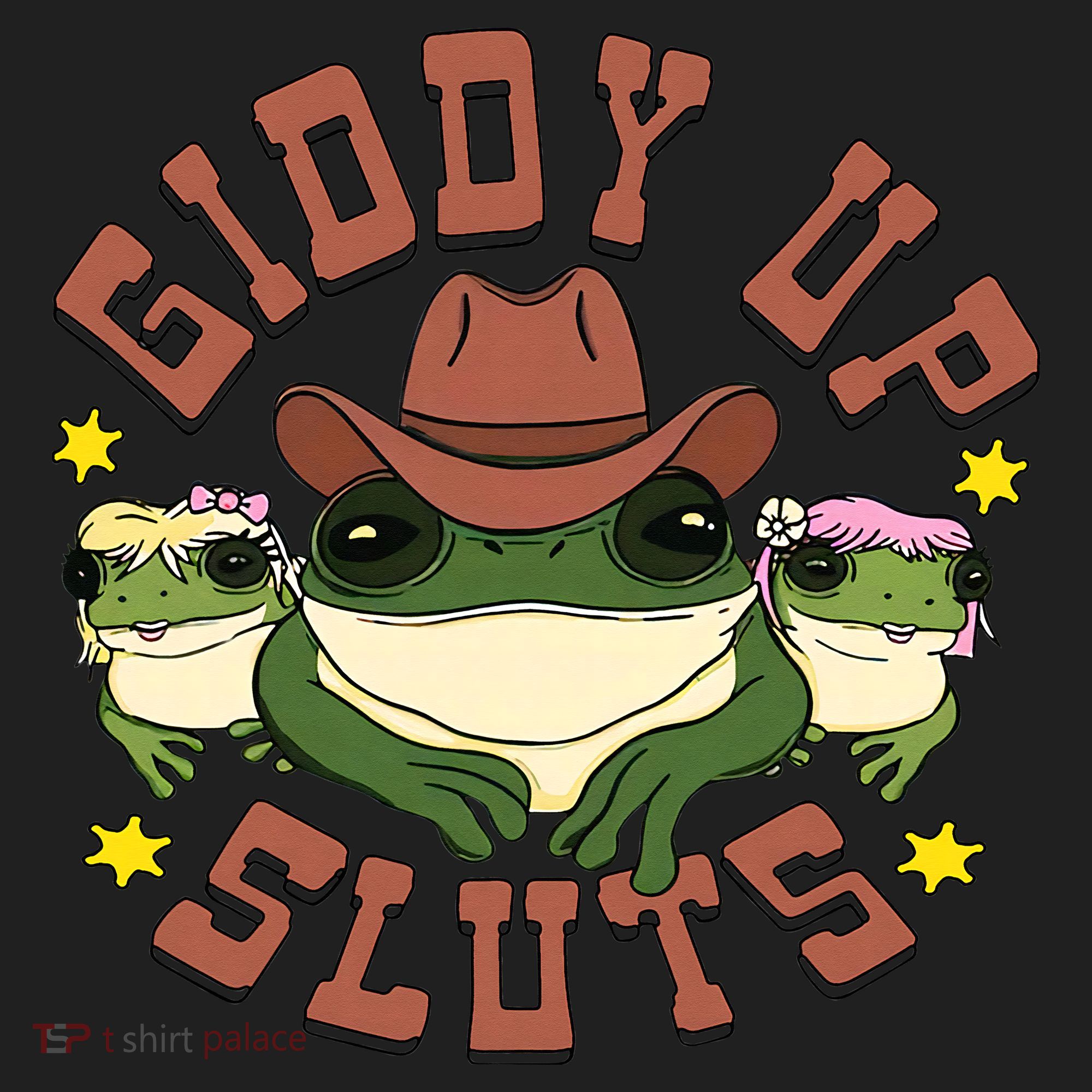 Giddy Up Sluts Funny Western Cow Ranch Rodeo Frog Tumbler