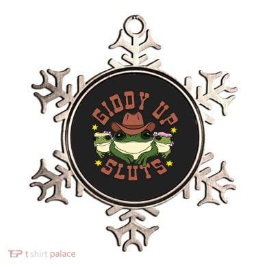Giddy Up Sluts Funny Western Cow Ranch Rodeo Frog Ornament