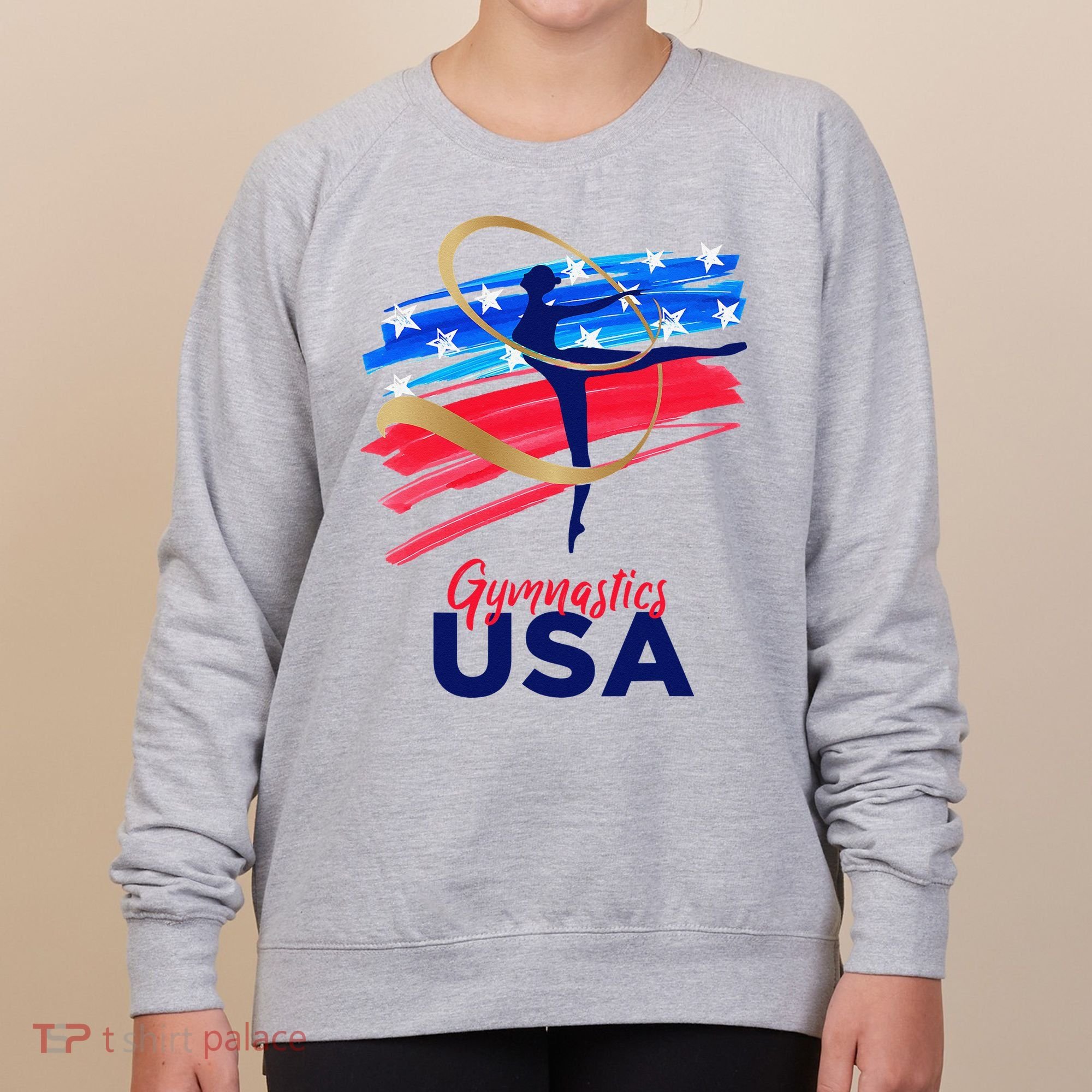 Gymnastics USA Support the Team USA Flag Women's Sweatshirt