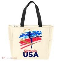 Gymnastics USA Support the Team USA Flag Tote Bag thumb 0