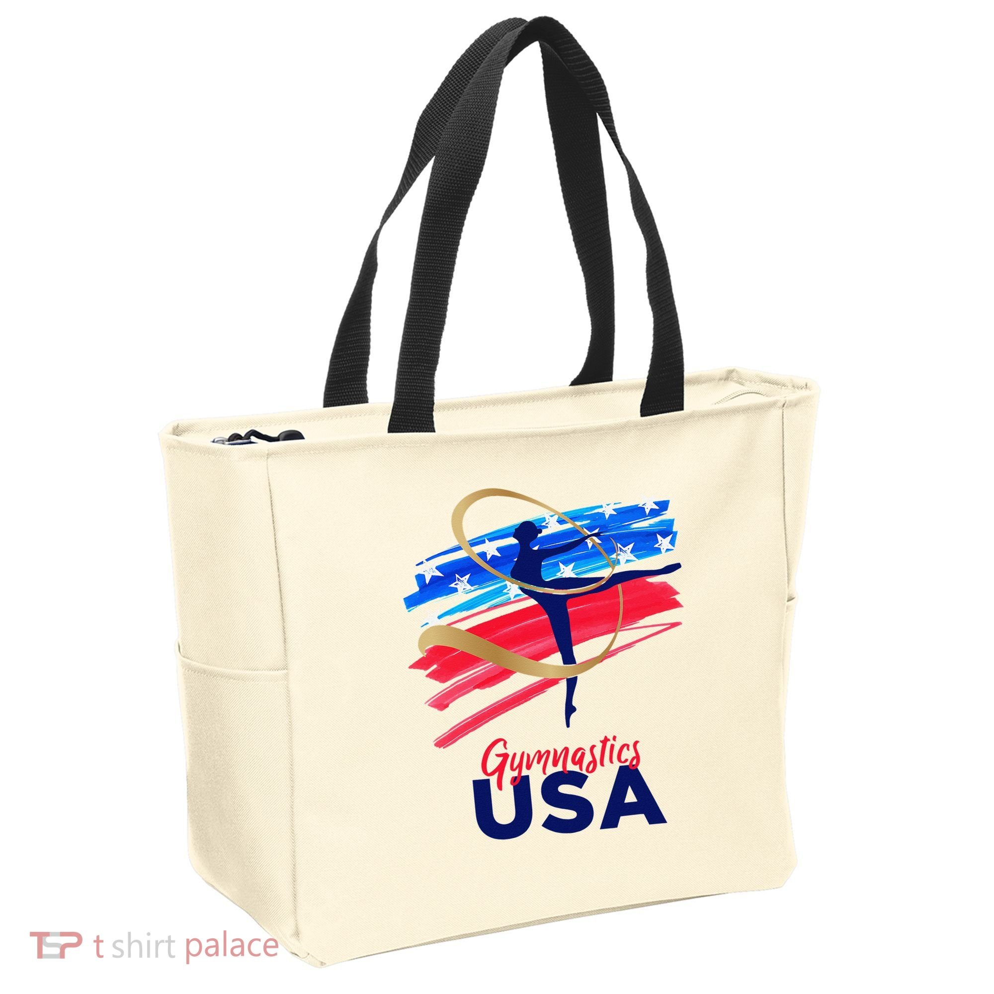 Gymnastics USA Support the Team USA Flag Tote Bag