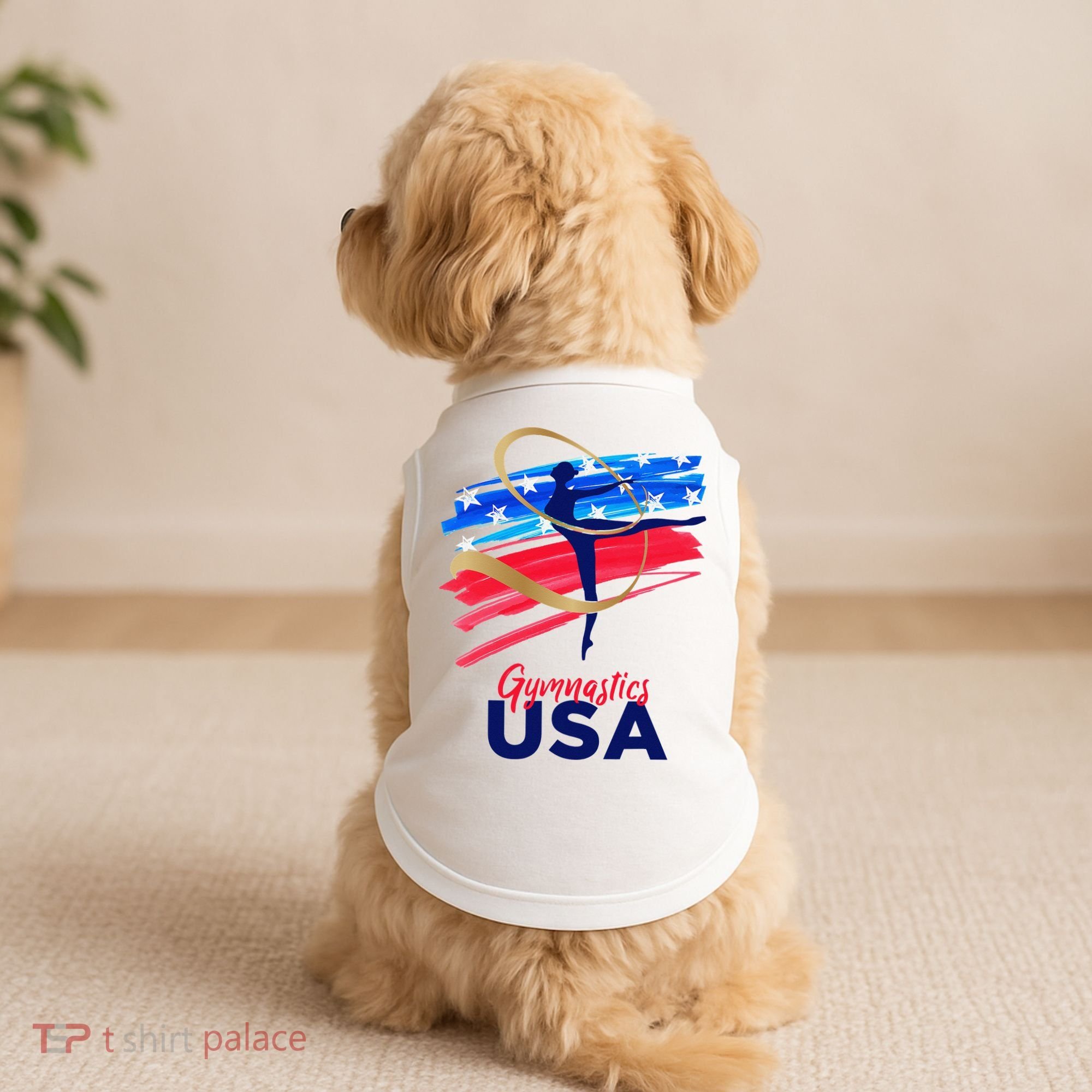 Gymnastics USA Support the Team USA Flag Doggie Tank