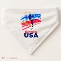 Gymnastics USA Support the Team USA Flag USA-Made Doggie Bandana thumb 0