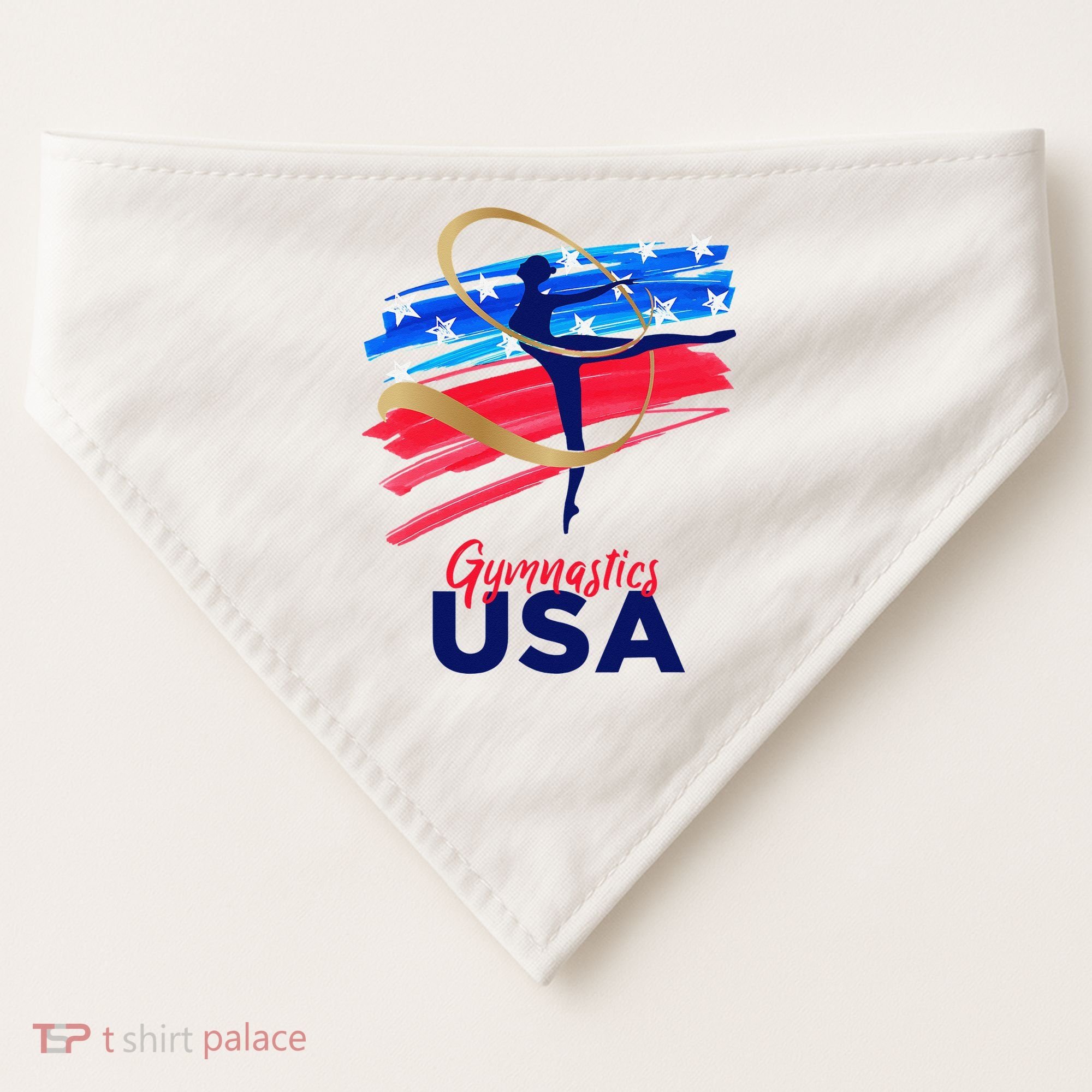Gymnastics USA Support the Team USA Flag USA-Made Doggie Bandana