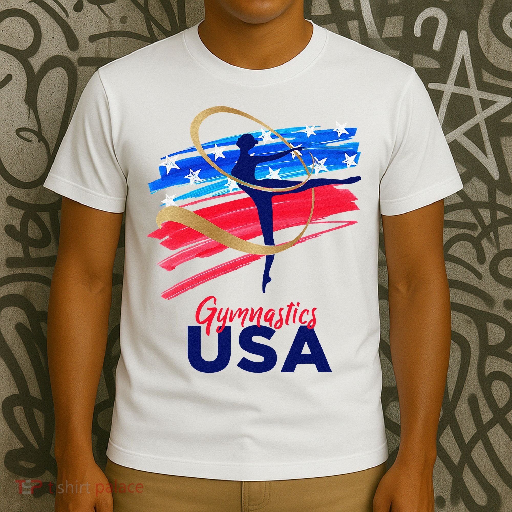 Gymnastics USA Support the Team USA Flag T-Shirt