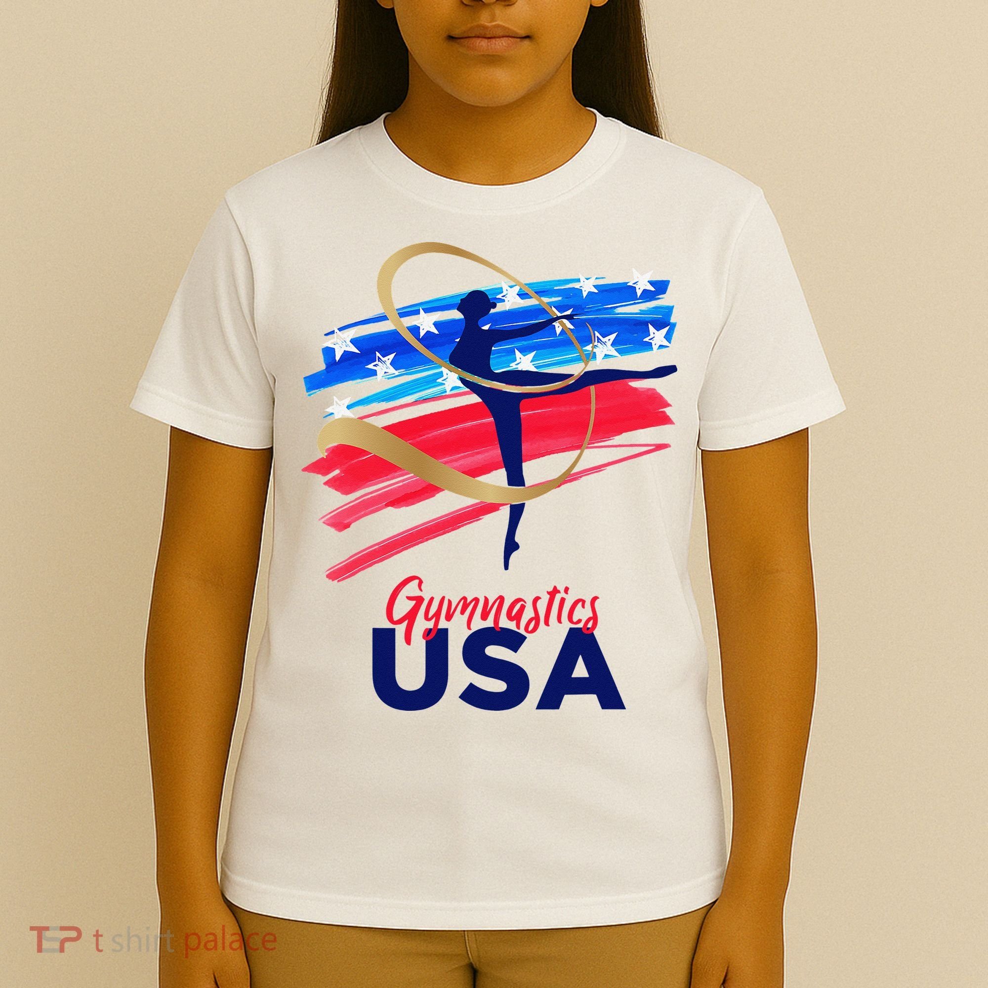 Gymnastics USA Support the Team USA Flag T-Shirt