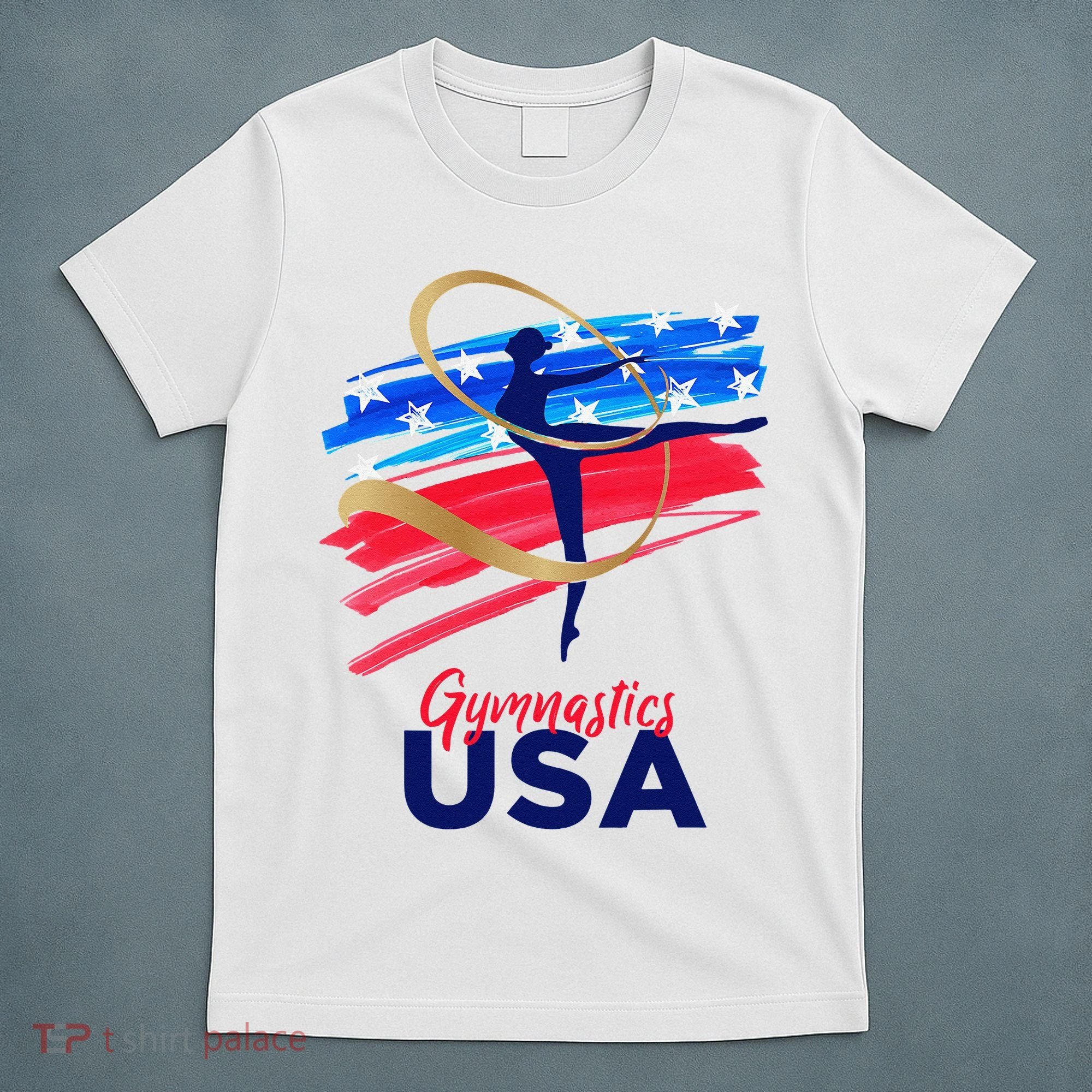 Gymnastics USA Support the Team USA Flag T-Shirt