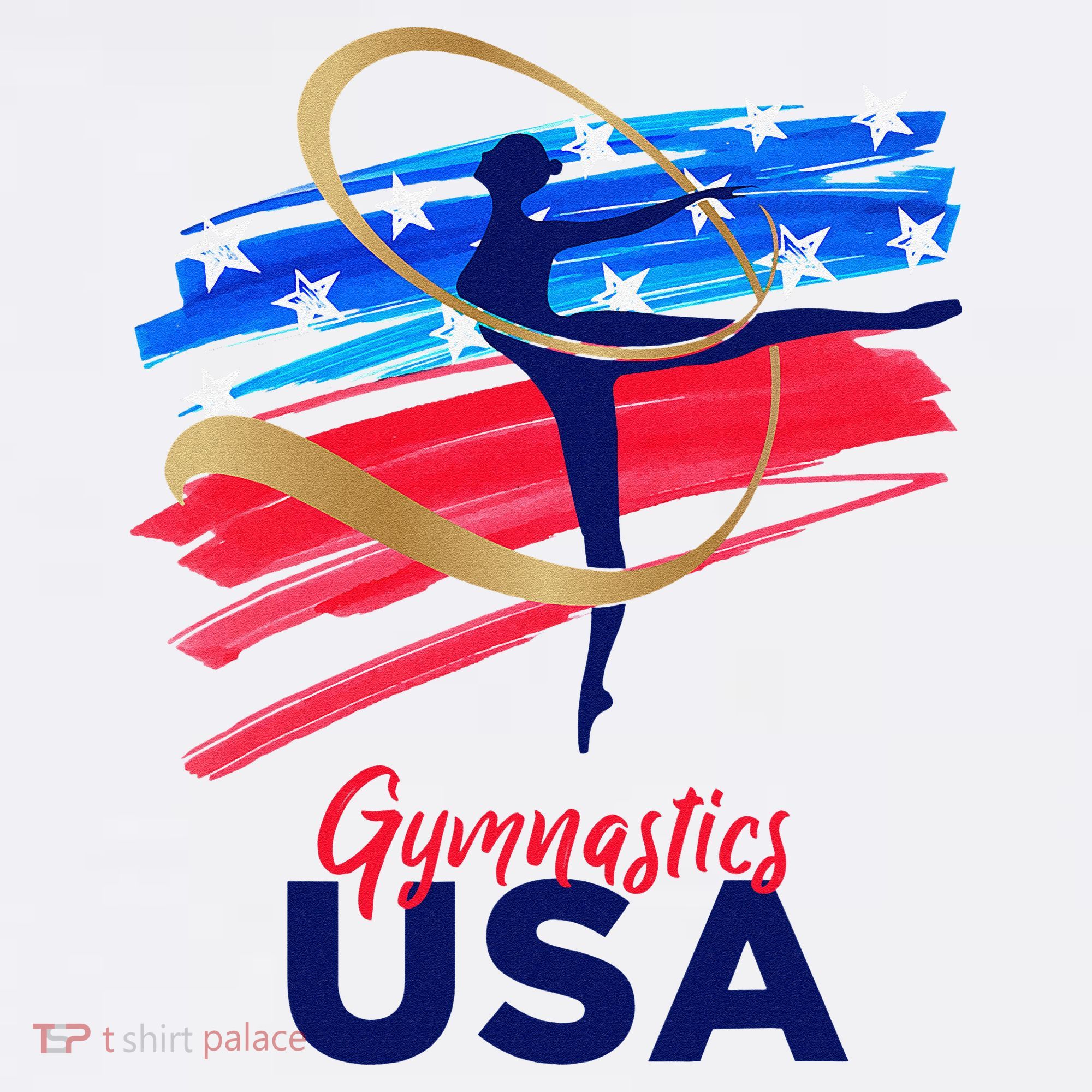Gymnastics USA Support the Team USA Flag T-Shirt