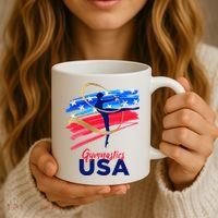 Gymnastics USA Support the Team USA Flag Coffee Mug thumb 3