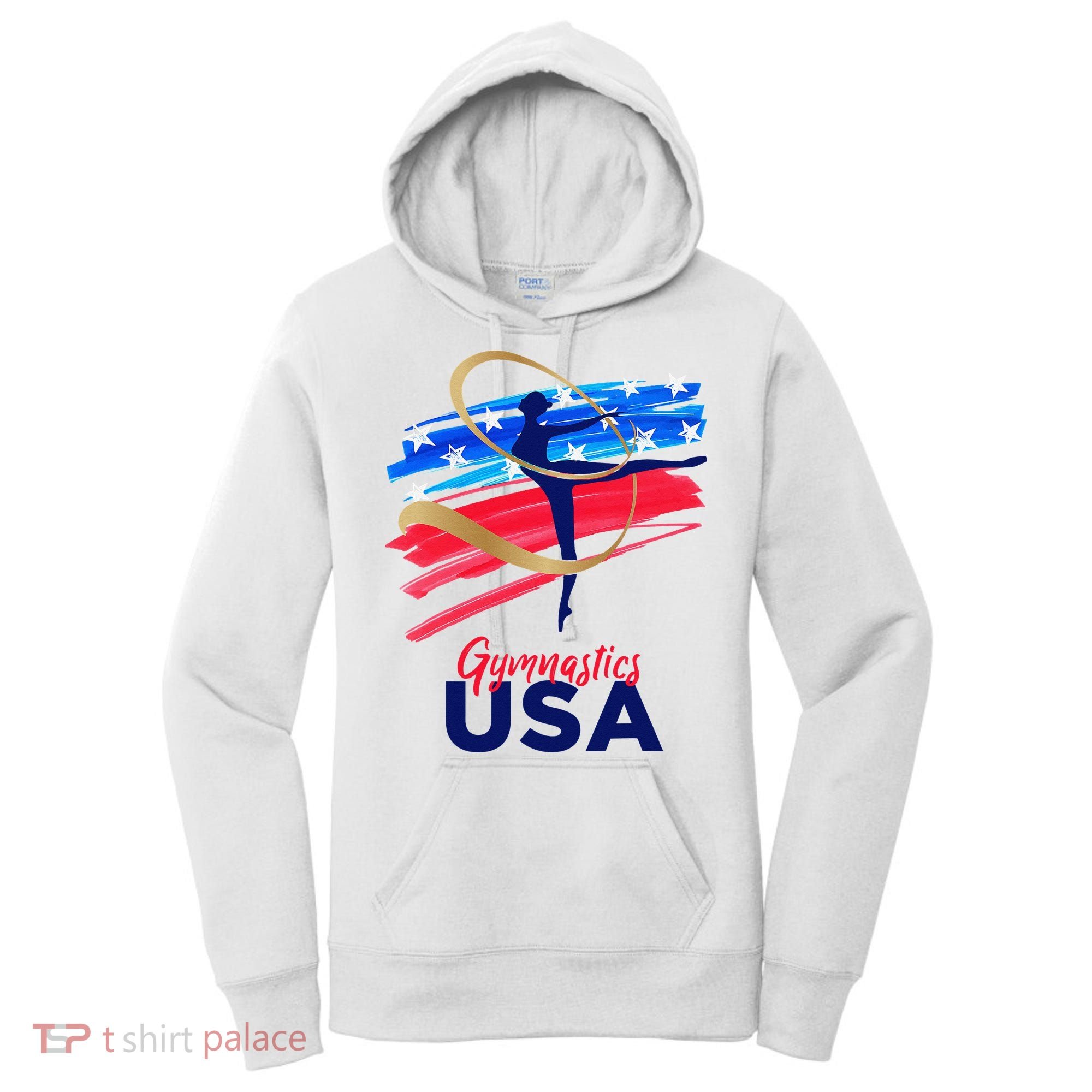 Gymnastics USA Support the Team USA Flag Women's Hoodie
