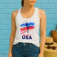 Gymnastics USA Support the Team USA Flag Women's Tank Top thumb 2