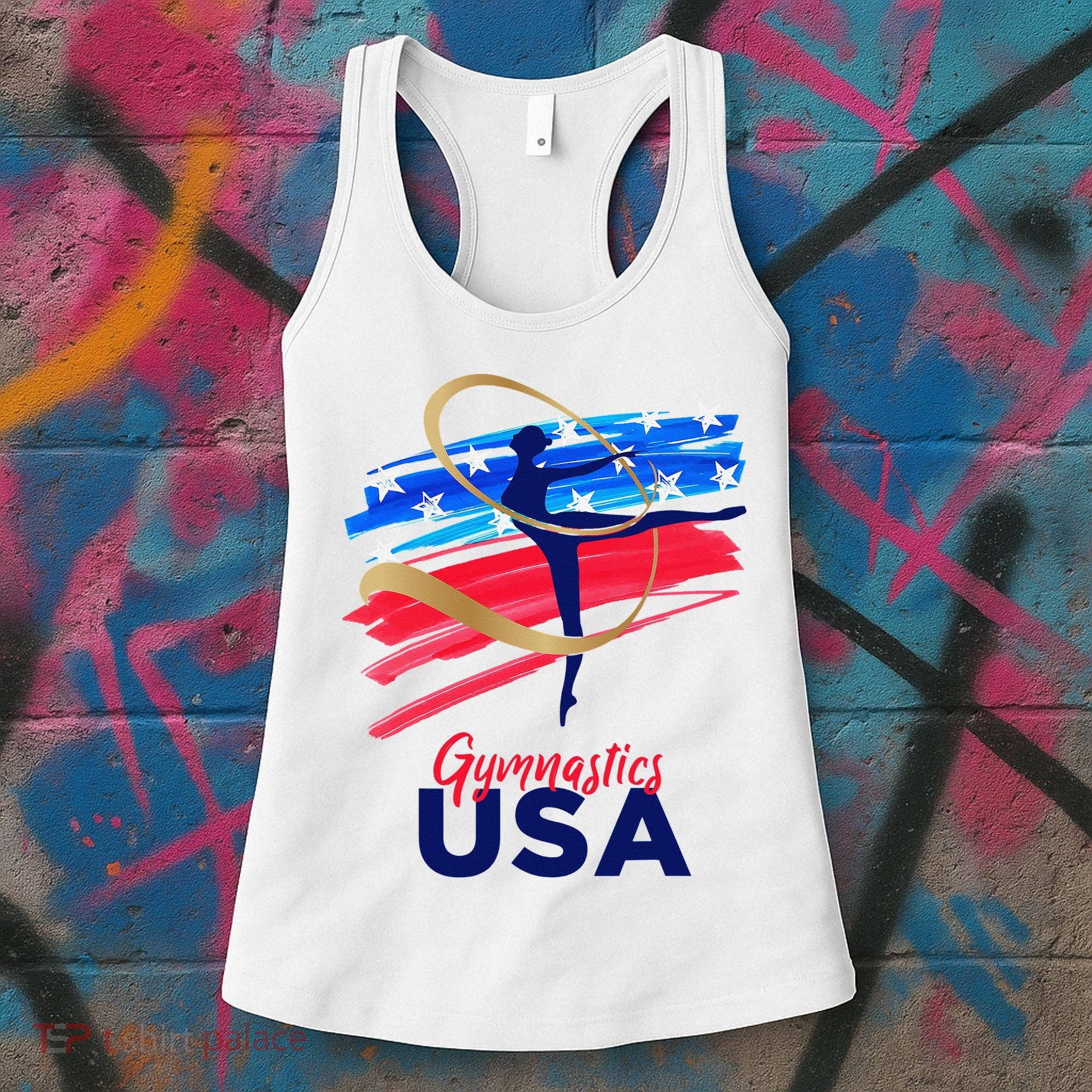 Gymnastics USA Support the Team USA Flag Women's Tank Top