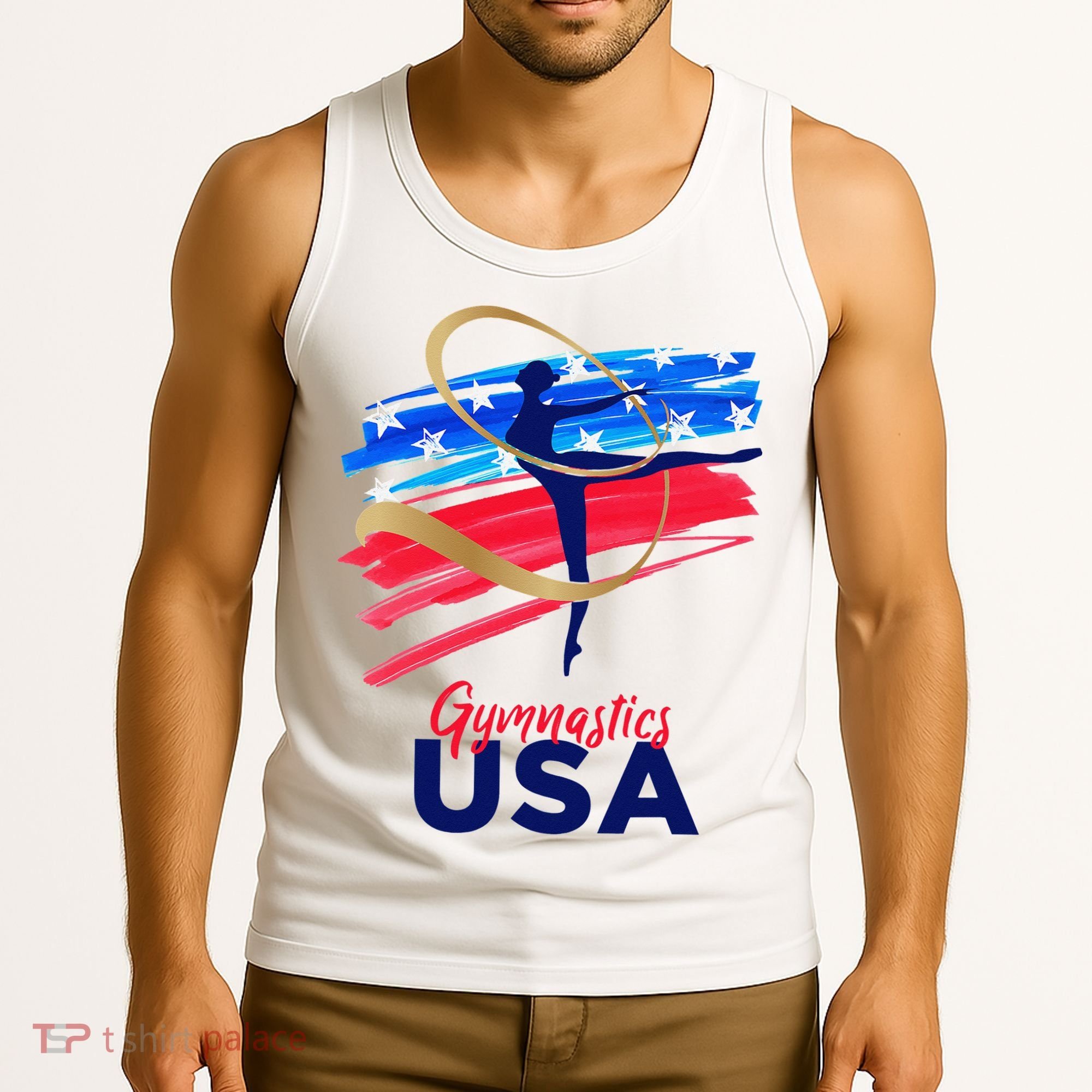 Gymnastics USA Support the Team USA Flag Tank Top