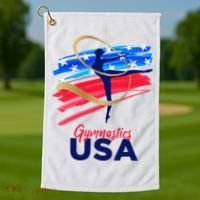 Gymnastics USA Support the Team USA Flag Golf Towel thumb 1
