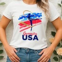 Gymnastics USA Support the Team USA Flag Women's T-Shirt thumb 2