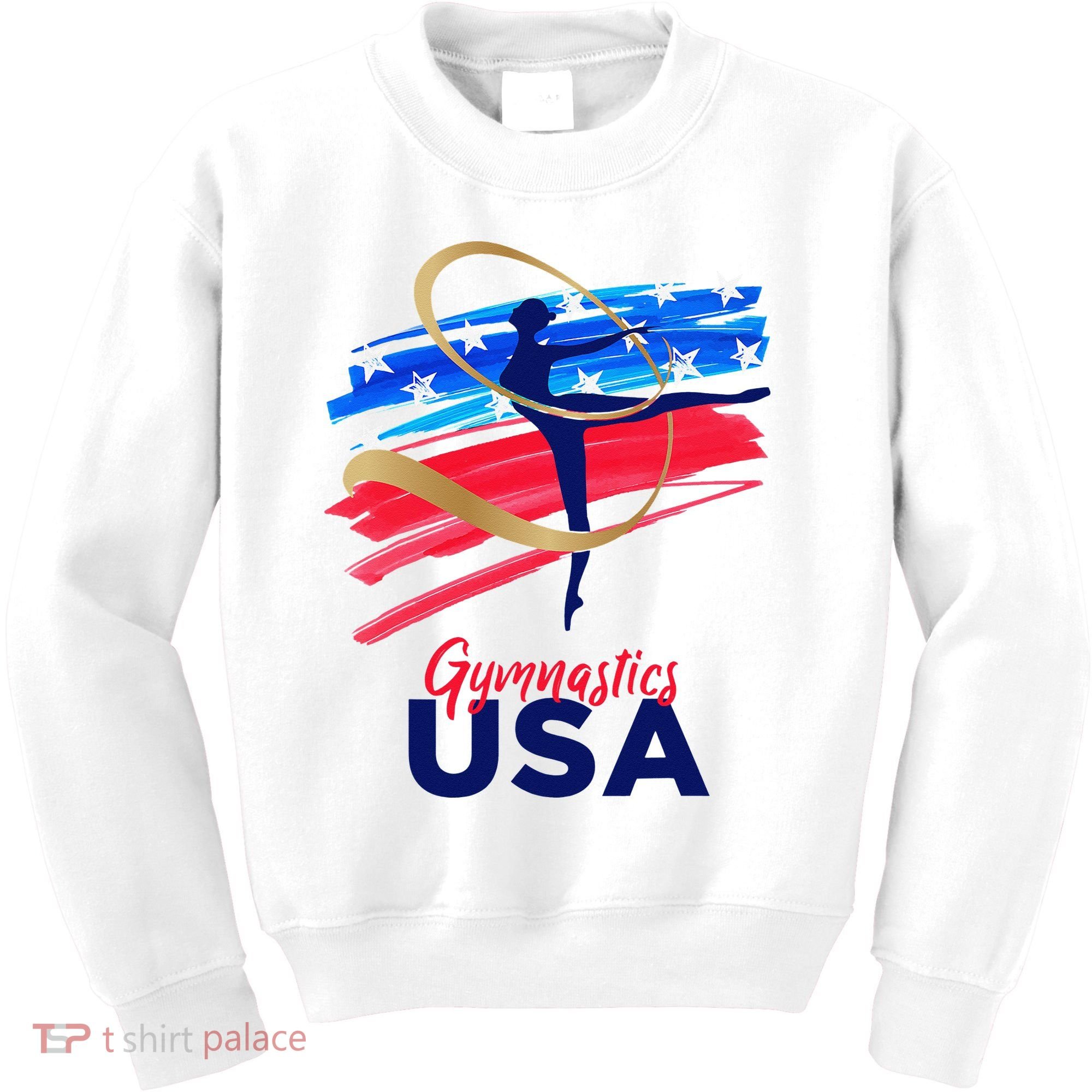 Gymnastics USA Support the Team USA Flag Kids Sweatshirt