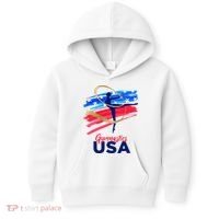 Gymnastics USA Support the Team USA Flag Kids Hoodie thumb 0
