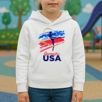 Gymnastics USA Support the Team USA Flag Kids Hoodie thumb 3
