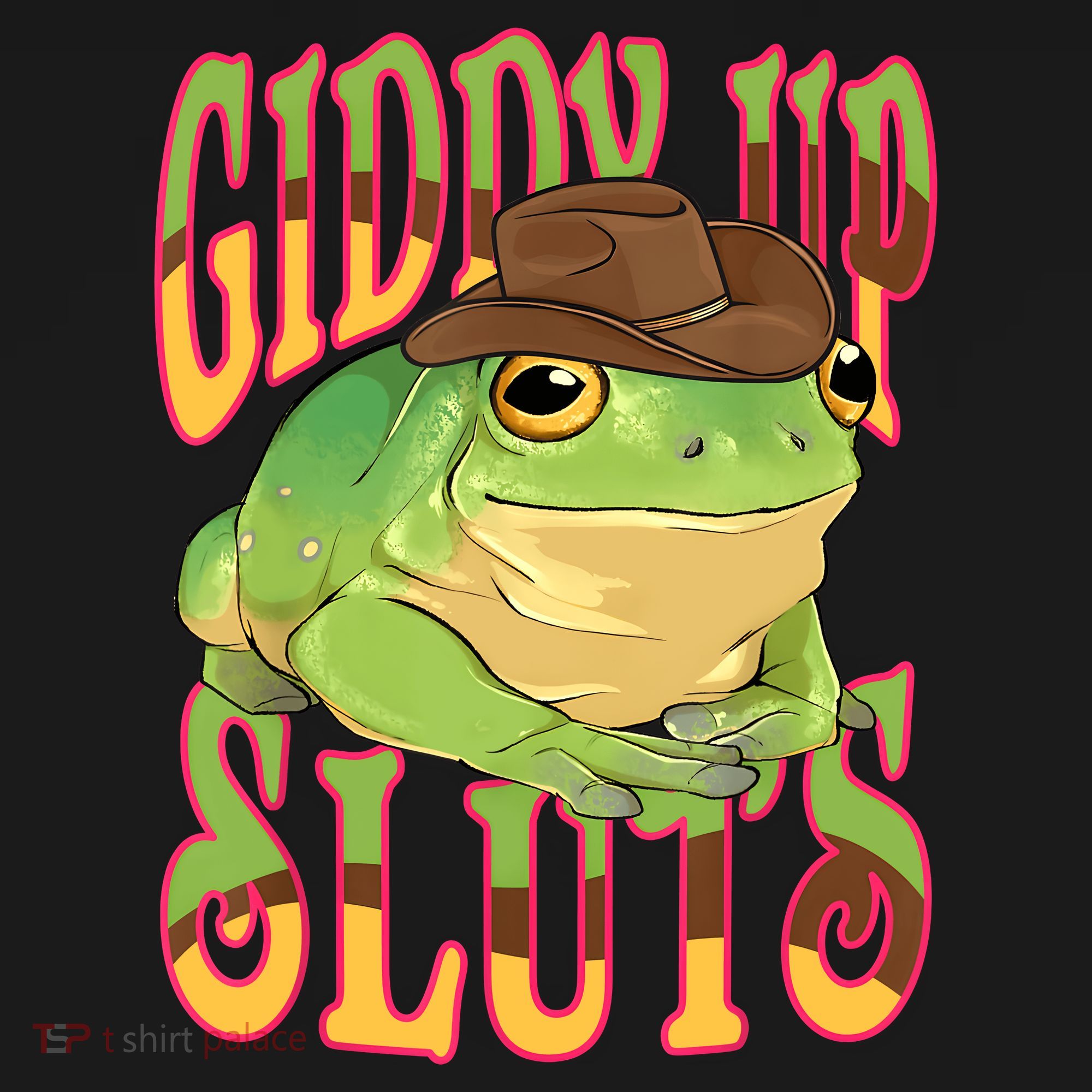 Giddy Up Sluts Funny Western Ranch Cowgirl Rodeo Frog Polo