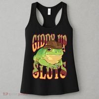 Giddy Up Sluts Funny Western Ranch Cowgirl Rodeo Frog Women's Tank Top thumb 3