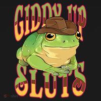 Giddy Up Sluts Funny Western Ranch Cowgirl Rodeo Frog Women's Tank Top thumb 5