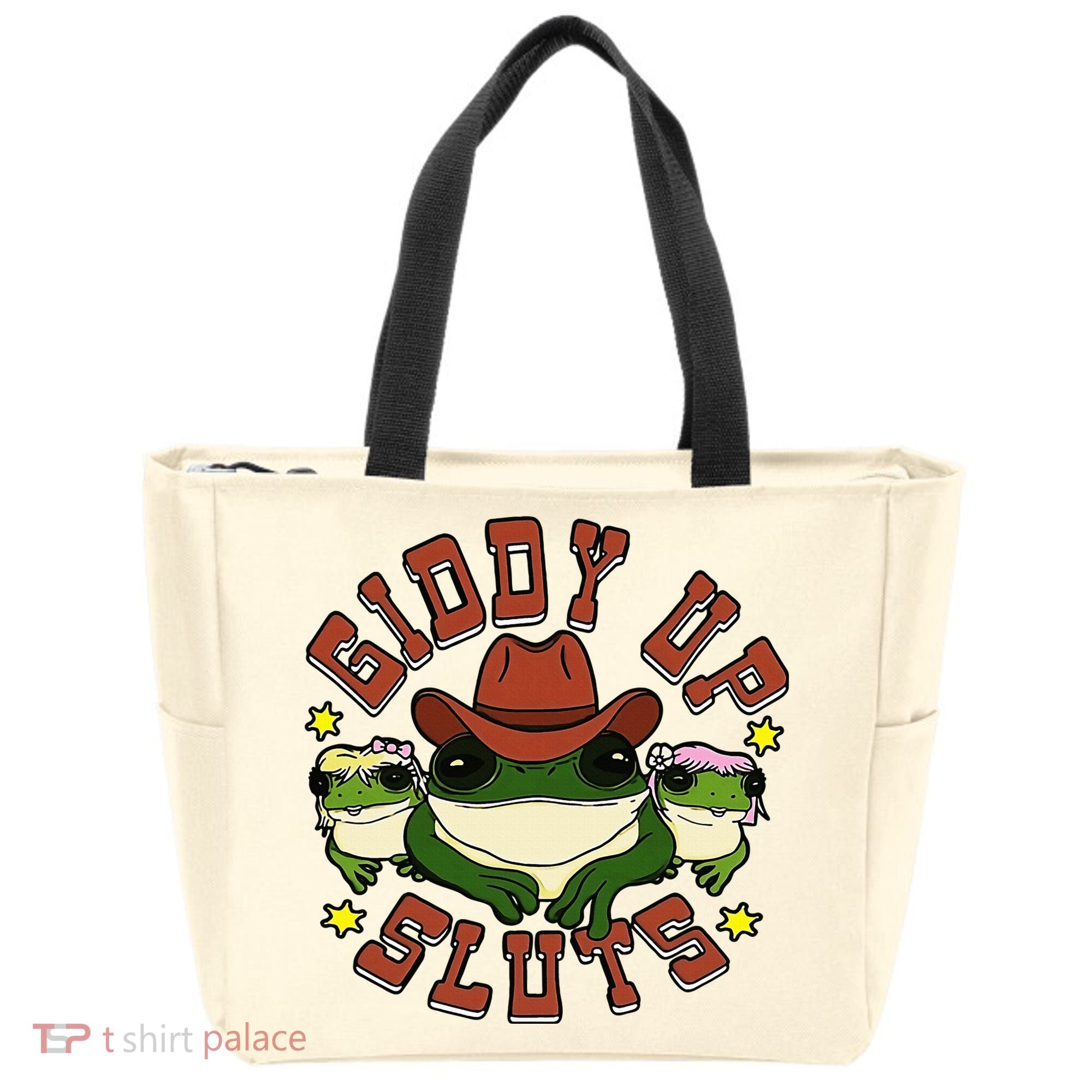 Giddy Up Sluts Frog Funny Tote Bag