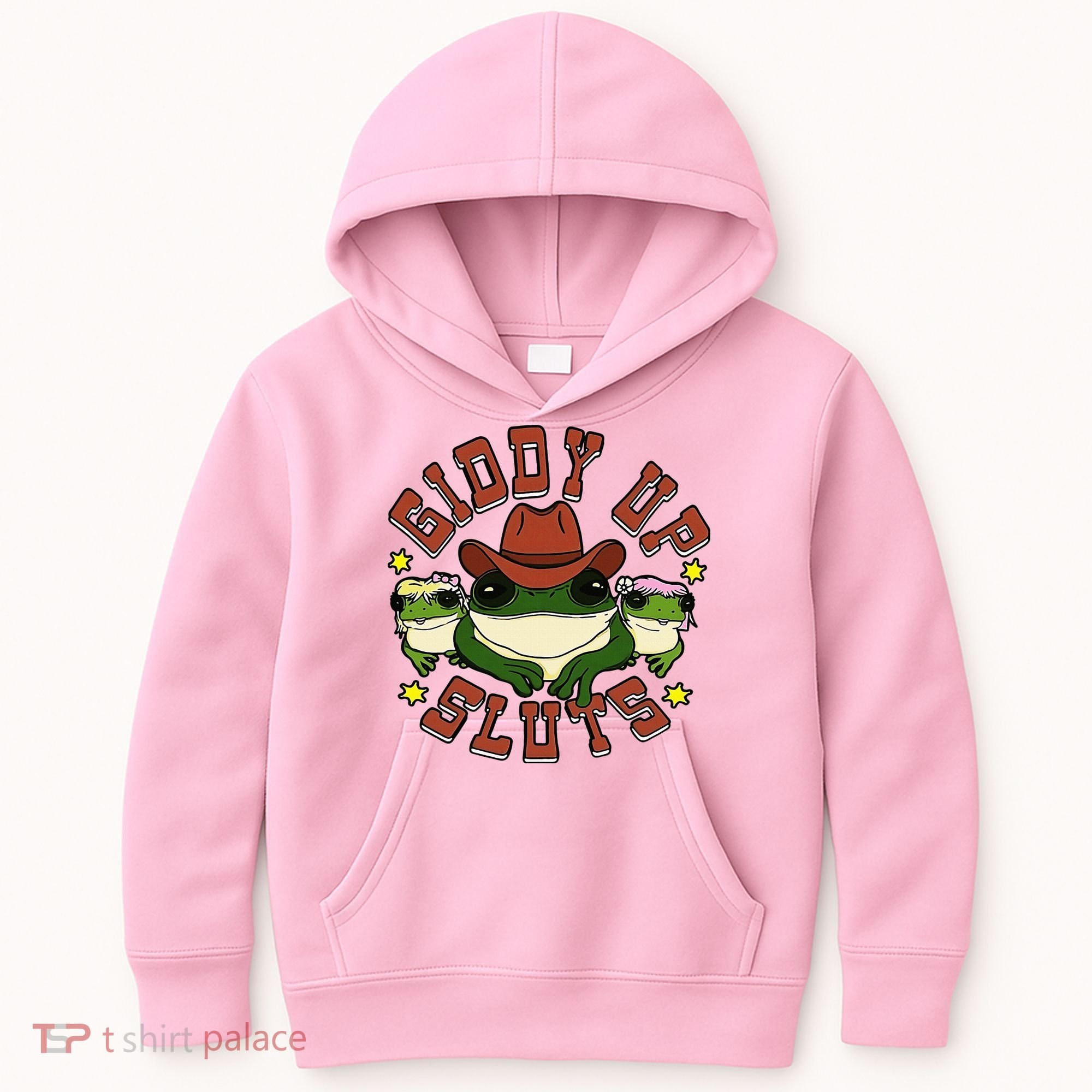 Giddy Up Sluts Frog Funny Kids Hoodie