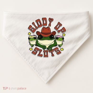 Giddy Up Sluts Frog Funny USA-Made Doggie Bandana