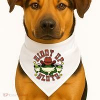 Giddy Up Sluts Frog Funny USA-Made Doggie Bandana thumb 1