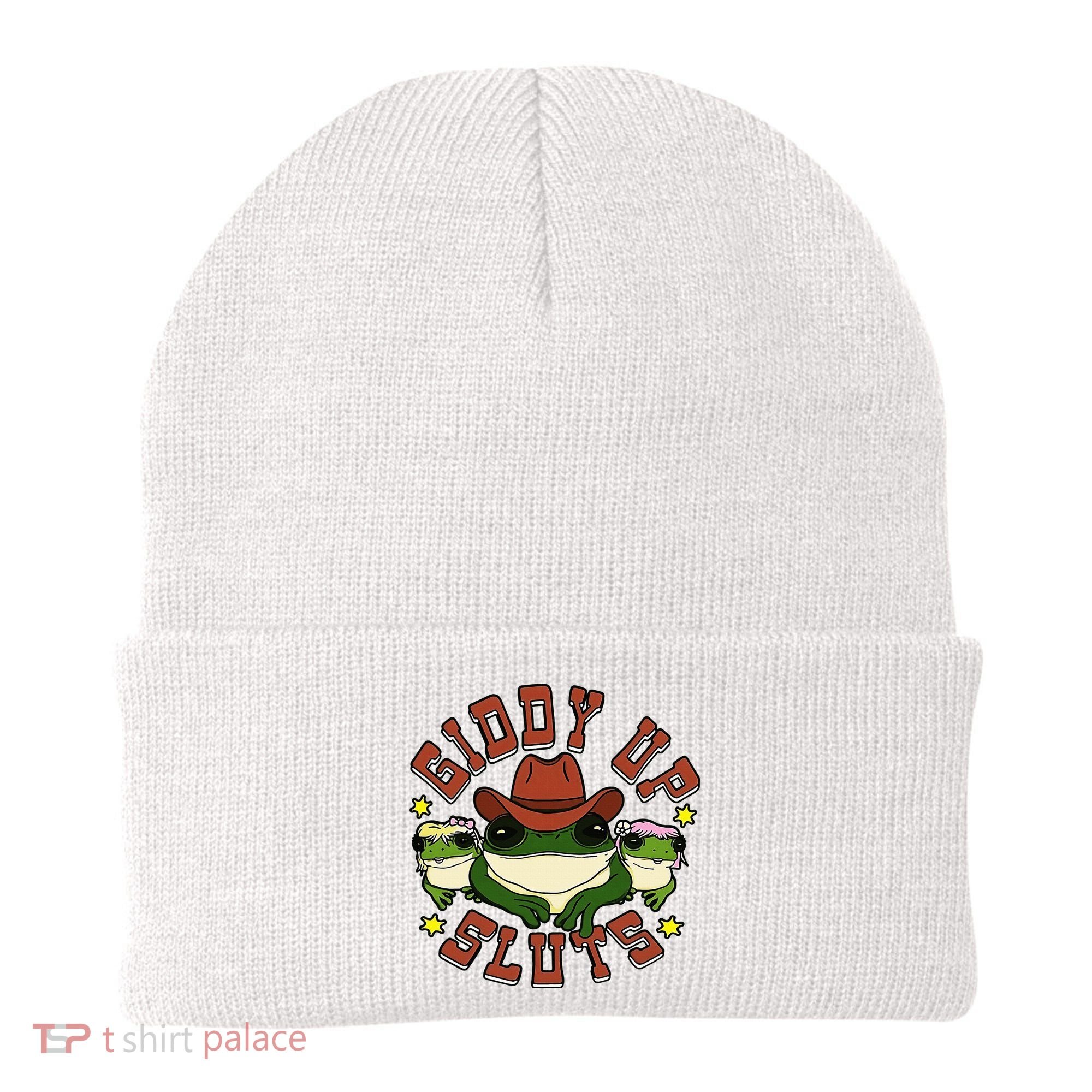 Giddy Up Sluts Frog Funny Beanie
