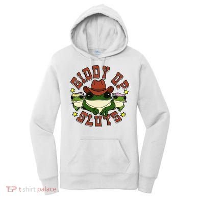 Giddy Up Sluts Frog Funny Women's Hoodie
