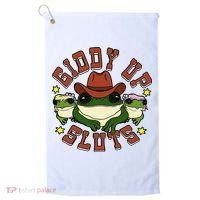 Giddy Up Sluts Frog Funny Golf Towel thumb 0