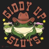 Giddy Up Sluts Funny Western Cowgirl Ranch Rodeo Frog Beanie thumb 2