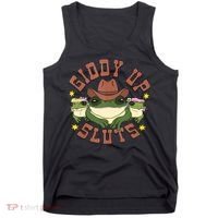 Giddy Up Sluts Funny Western Cowgirl Ranch Rodeo Frog Tank Top thumb 0
