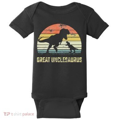 Great Unclesaurus T Rex Dinosaur Great Uncle Saurus Baby Bodysuit