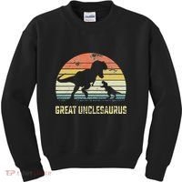 Great Unclesaurus T Rex Dinosaur Great Uncle Saurus Kids Sweatshirt thumb 0