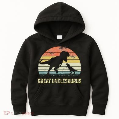 Great Unclesaurus T Rex Dinosaur Great Uncle Saurus Kids Hoodie