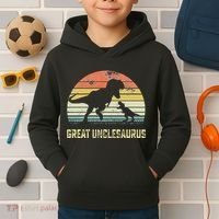 Great Unclesaurus T Rex Dinosaur Great Uncle Saurus Kids Hoodie thumb 2